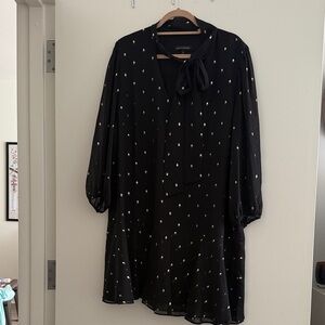 Banana Republic Black Long Sleeve Dress with Bow